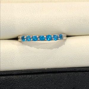 Sterling silver blue apatite gemstone ring